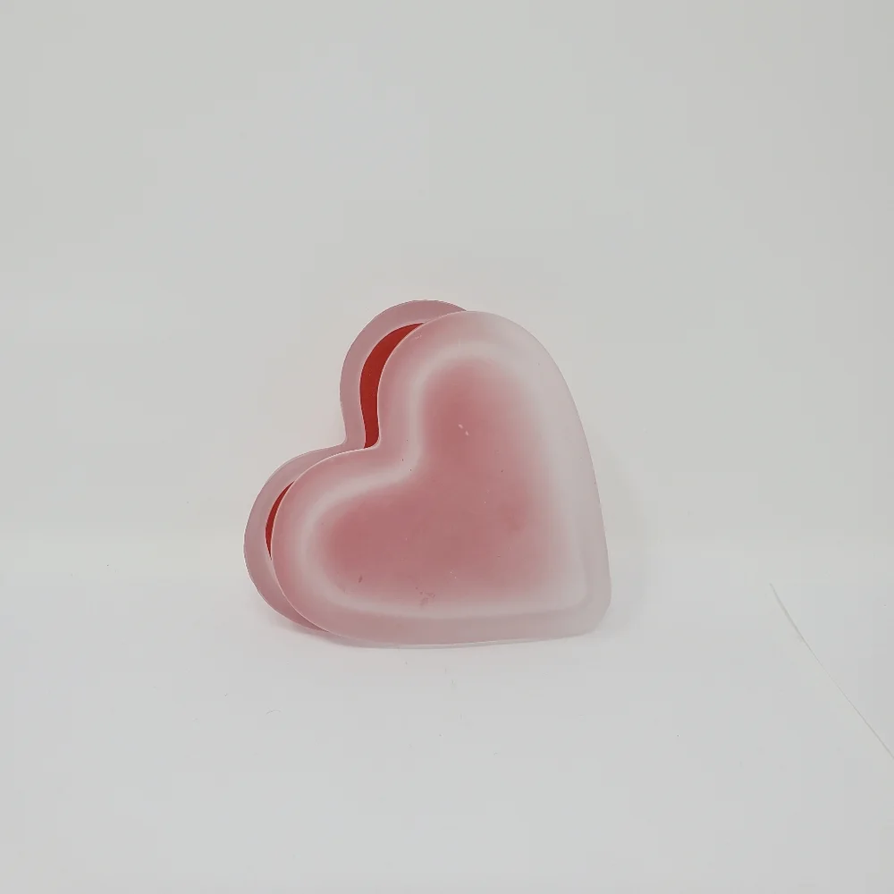 Frosted Red Heart Shaped Candle
